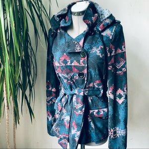 AMERICAN RAG Women’s Tribal Lightweight Belted Peacoat Size S